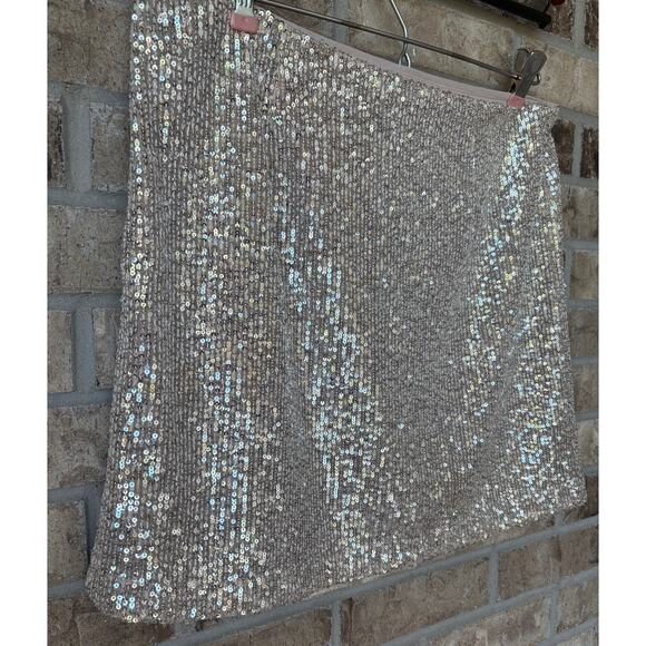 NWT Womens Sequin Mini Skirt med Party Size 10 Bling Chic Celebration Sparkle - Picture 3 of 8